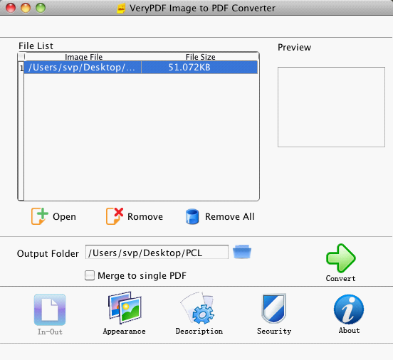 Interface of PPM to PDF Converter for Mac